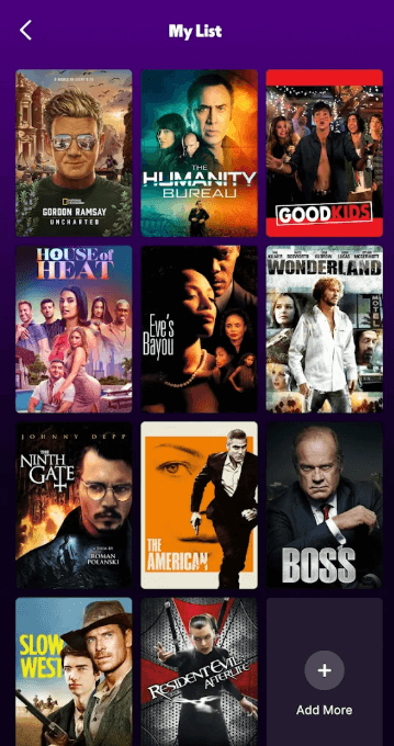 Watchlist on Tubi