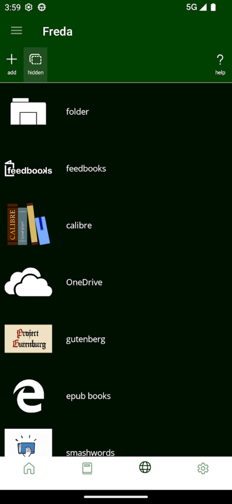 Freda App Home Screen